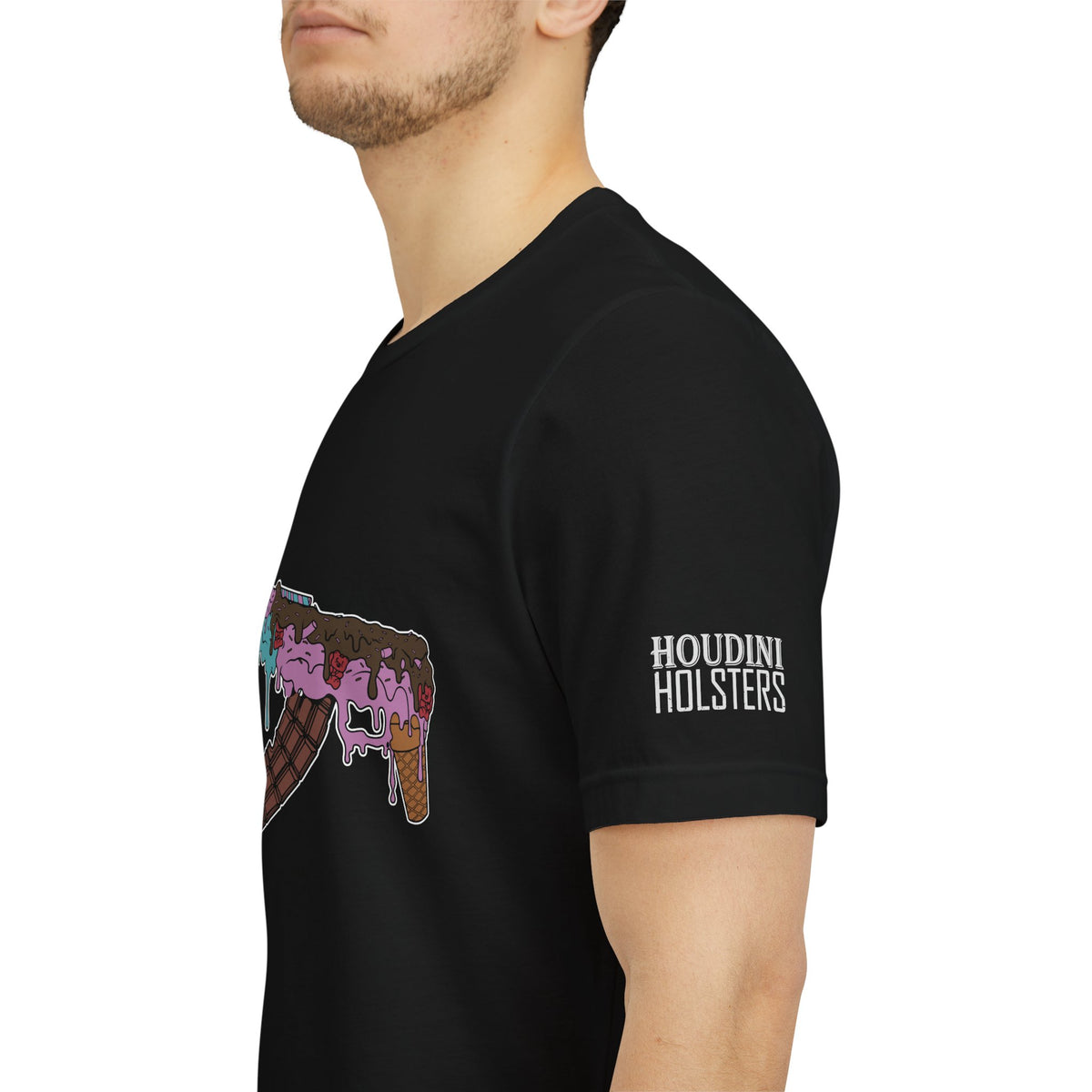 Drippy Colorful AK-47 Illustration Tee | Melting Gun Graphic Shirt
